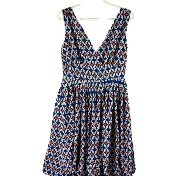 Aryeh Geometric V Neck Dress with V neck Back - Picture 1 of 11